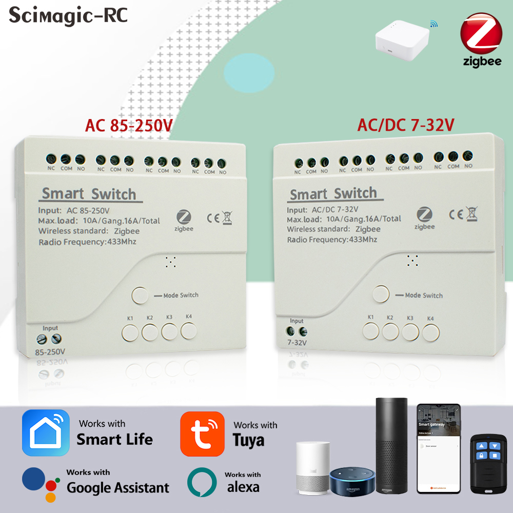 Home Assistant Tuya - 4CH Zigbee Tuya Smart Home Relais
