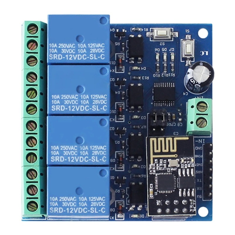 Smart Home Module Iot - ESP8266 ESP-01 4-Wege-WLAN-Relaismodul 12V IoT Smart